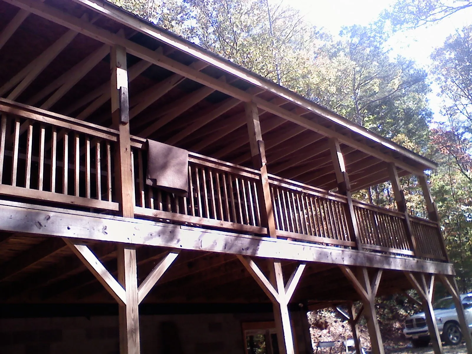 Timber framing under a new elevated porch and deck — Roof Leak Repair in Graytown by Roofing Brothers